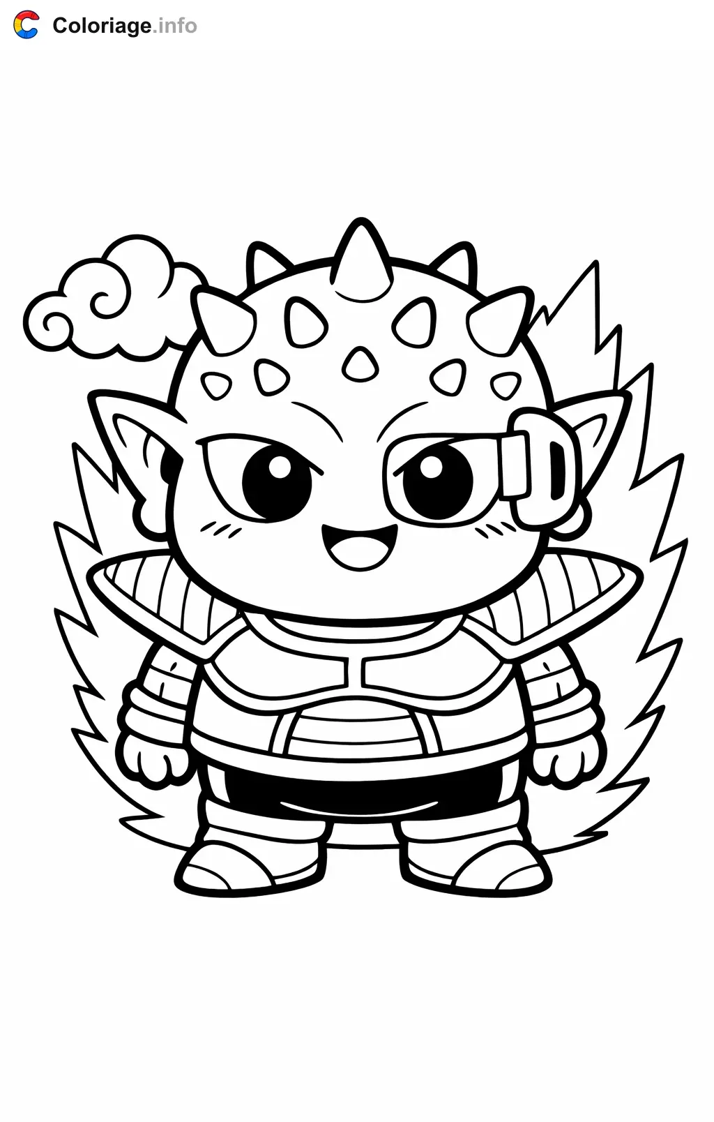 Coloriage Dodoria dans Dragon Ball Z - Dragon Ball Z (DBZ) à imprimer