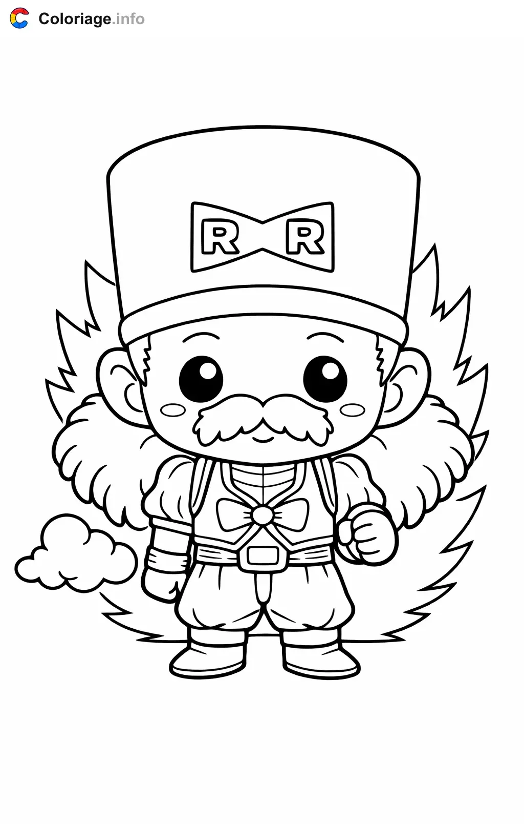 Coloriage Dr. Gero dans Dragon Ball Z - Dragon Ball Z (DBZ) à imprimer