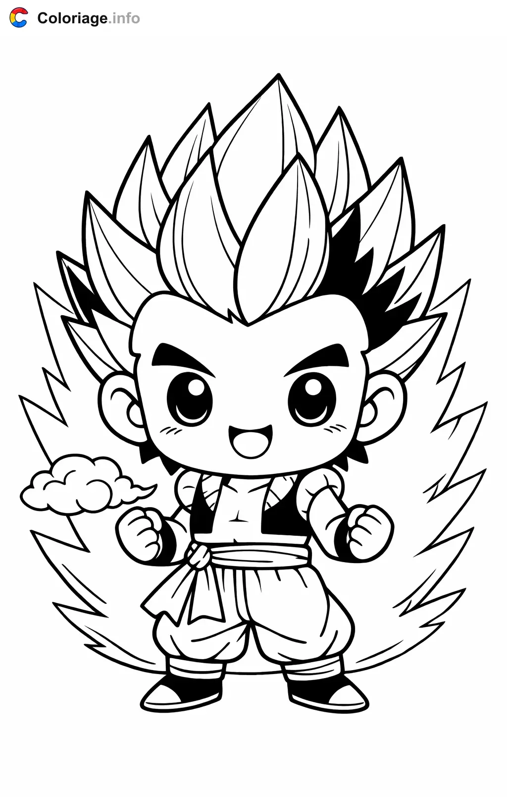 Coloriage Gotenks dans Dragon Ball Z - Dragon Ball Z (DBZ) à imprimer