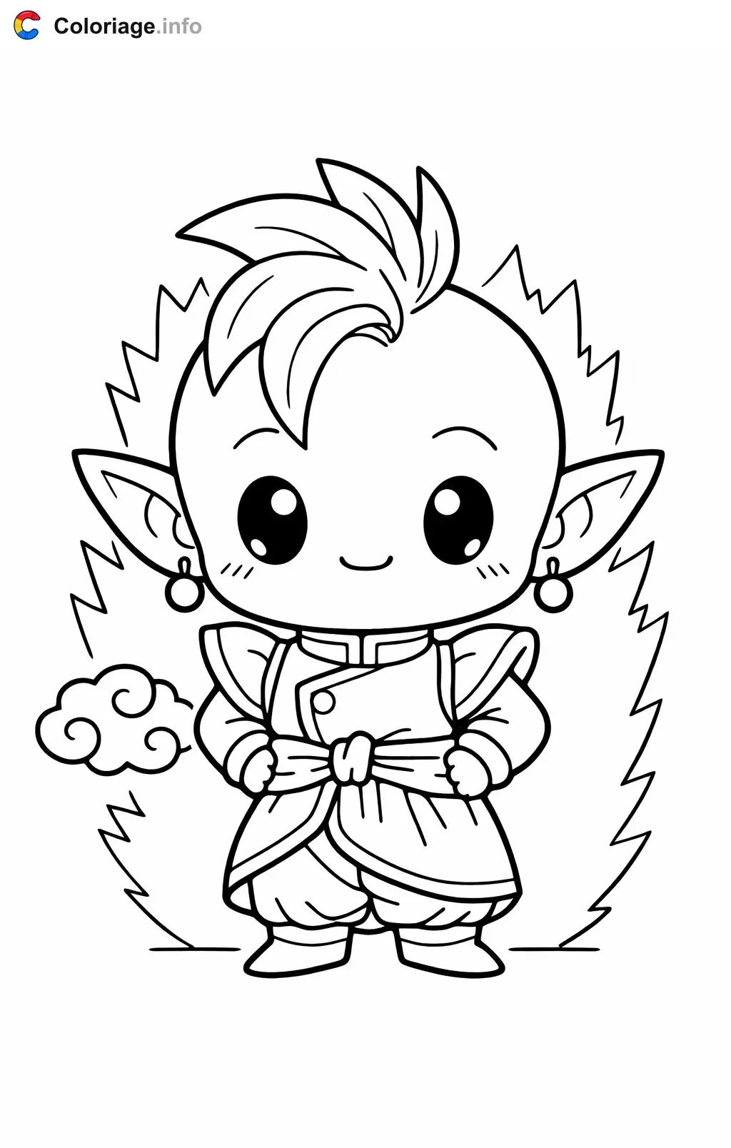 Coloriage Higashi no Kaiô dans Dragon Ball Z - Dragon Ball Z (DBZ) à imprimer