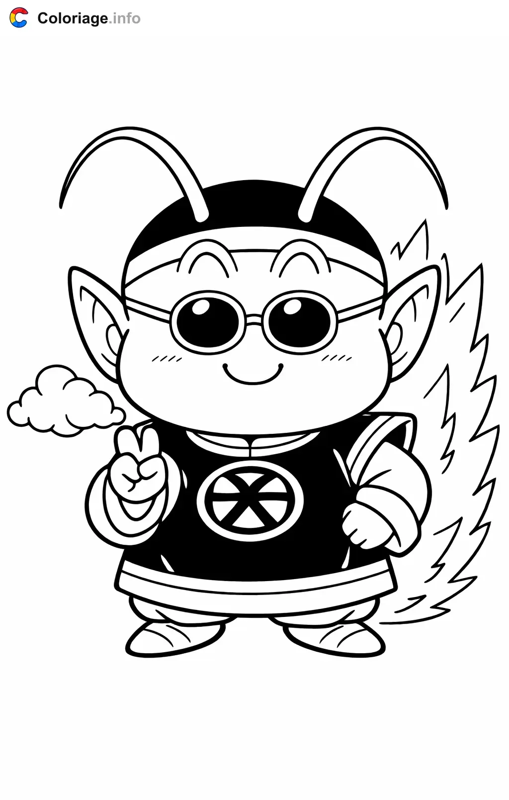 Coloriage Kita no Kaiô dans Dragon Ball Z - Dragon Ball Z (DBZ) à imprimer