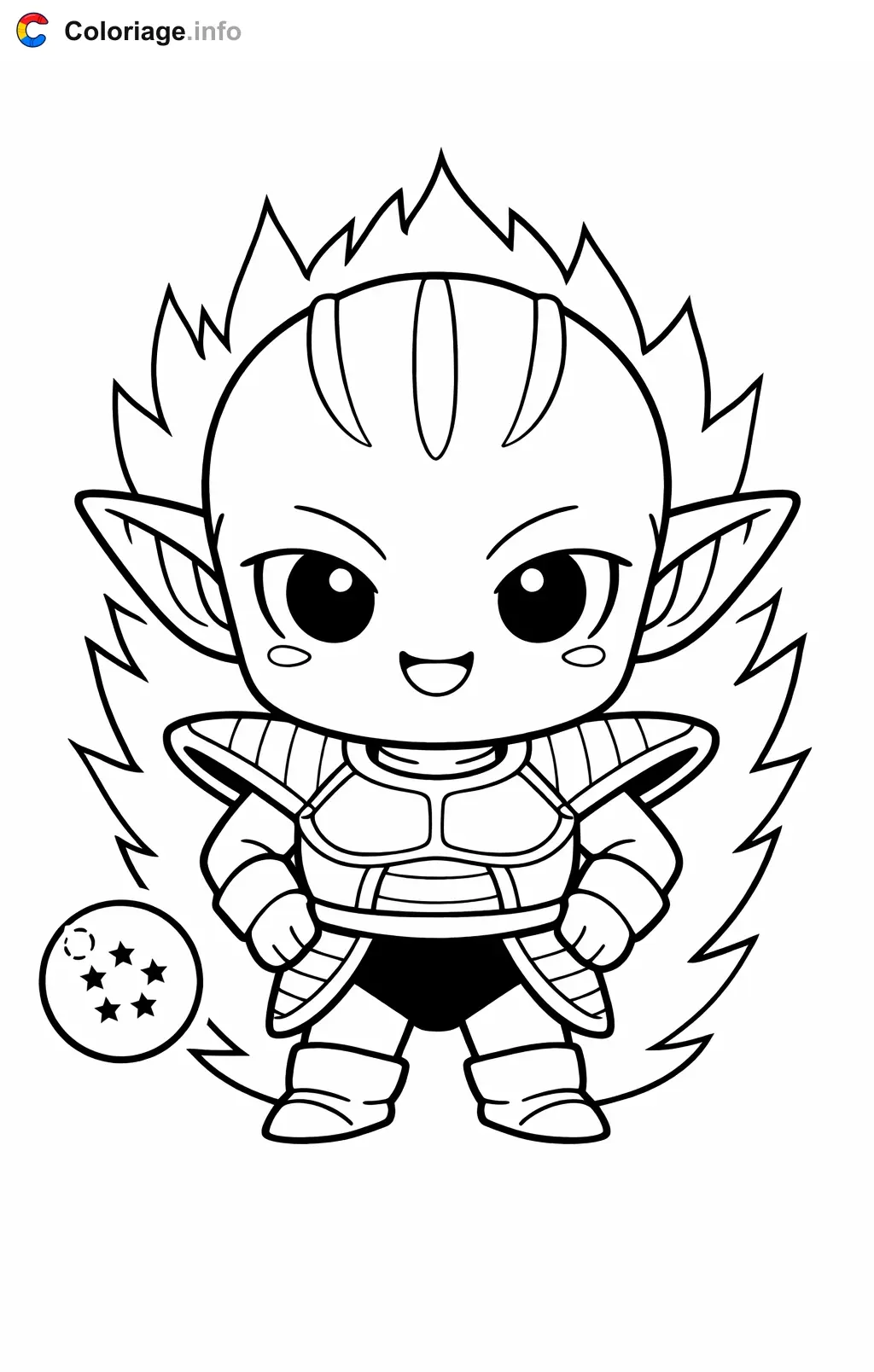 Coloriage Kiwi dans Dragon Ball Z - Dragon Ball Z (DBZ) à imprimer
