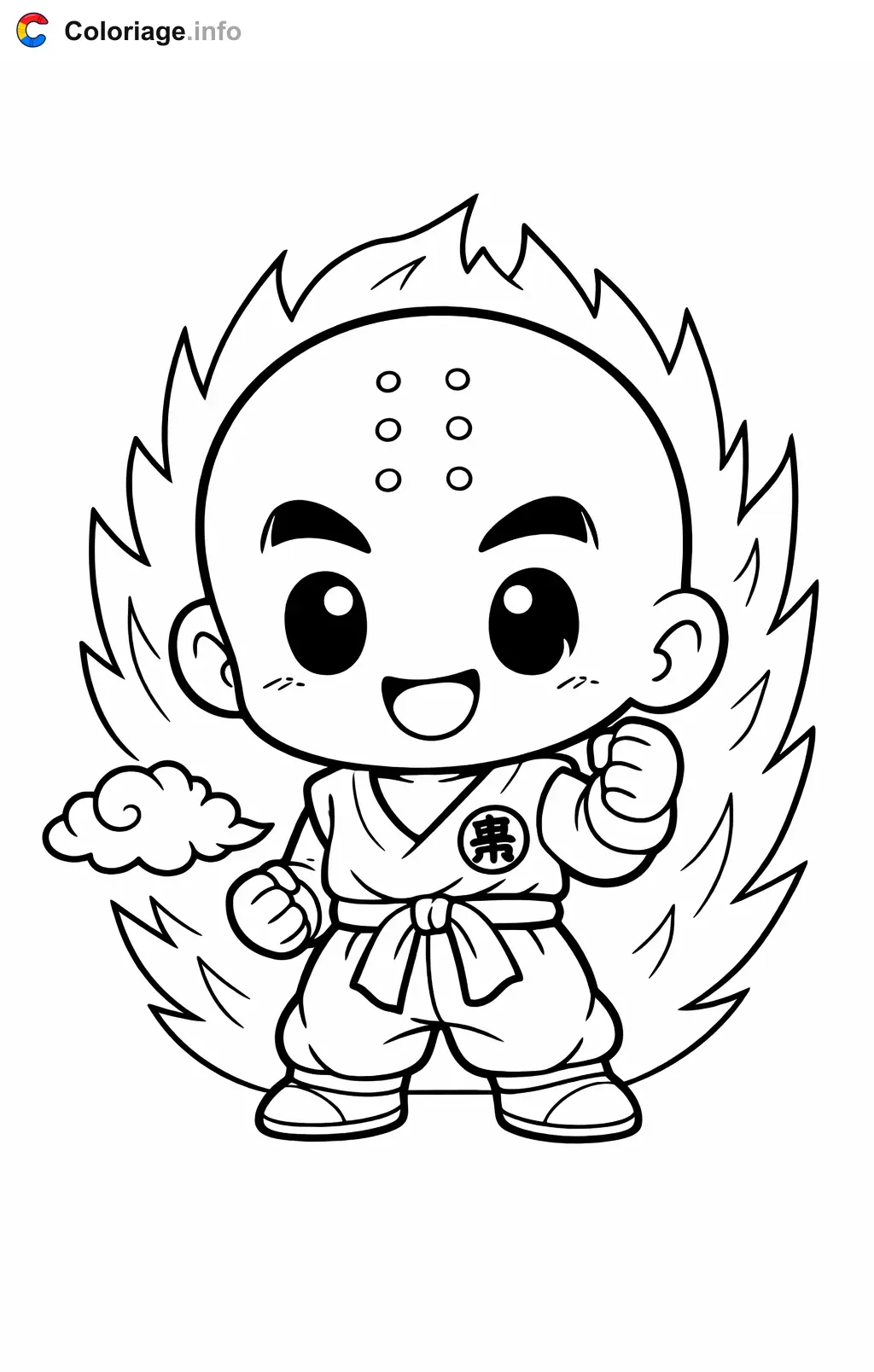Coloriage Krilin dans Dragon Ball Z - Dragon Ball Z (DBZ) à imprimer