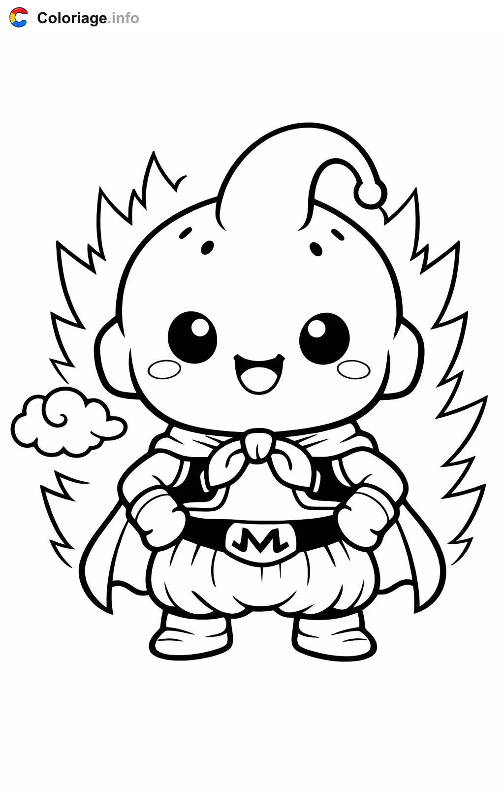 Coloriage Majin Bû dans Dragon Ball Z - Dragon Ball Z (DBZ) à imprimer