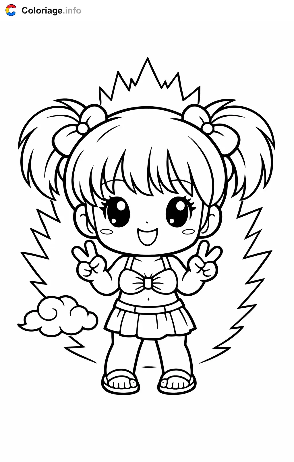 Coloriage Maron dans Dragon Ball Z - Dragon Ball Z (DBZ) à imprimer
