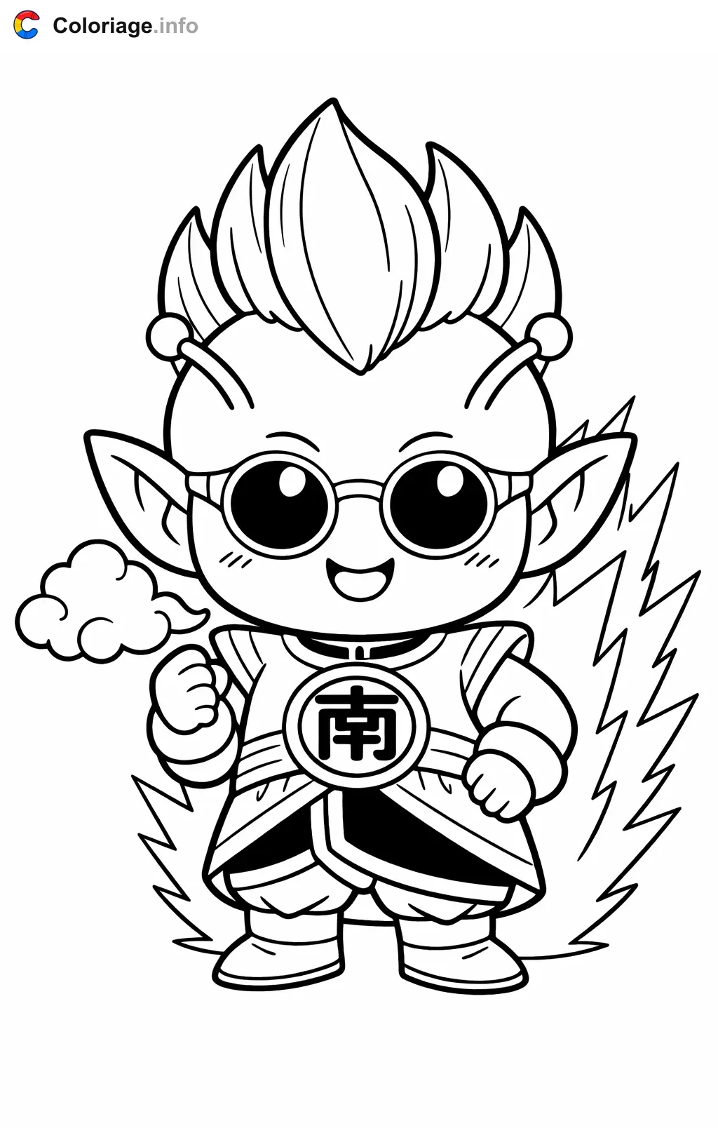 Coloriage Minami no Kaiô dans Dragon Ball Z - Dragon Ball Z (DBZ) à imprimer
