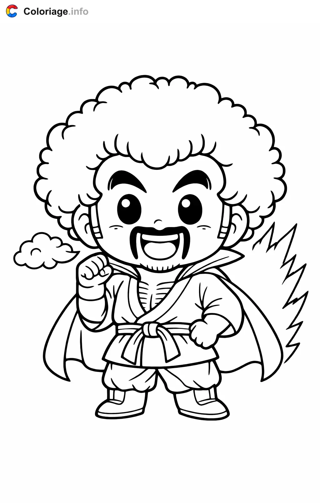 Coloriage Mister Satan dans Dragon Ball Z - Dragon Ball Z (DBZ) à imprimer