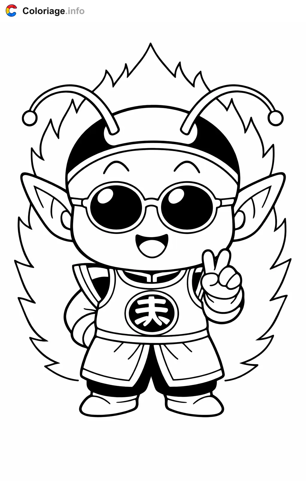 Coloriage Nishi no Kaiô dans Dragon Ball Z - Dragon Ball Z (DBZ) à imprimer