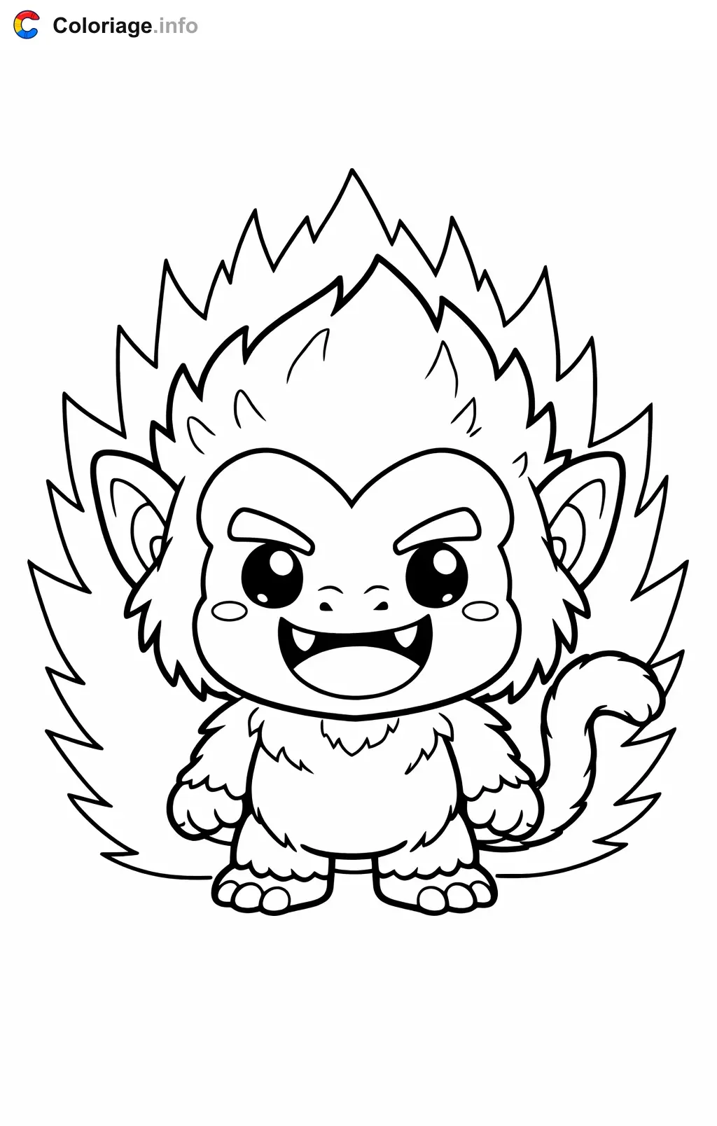 Coloriage Oozaru dans Dragon Ball Z - Dragon Ball Z (DBZ) à imprimer