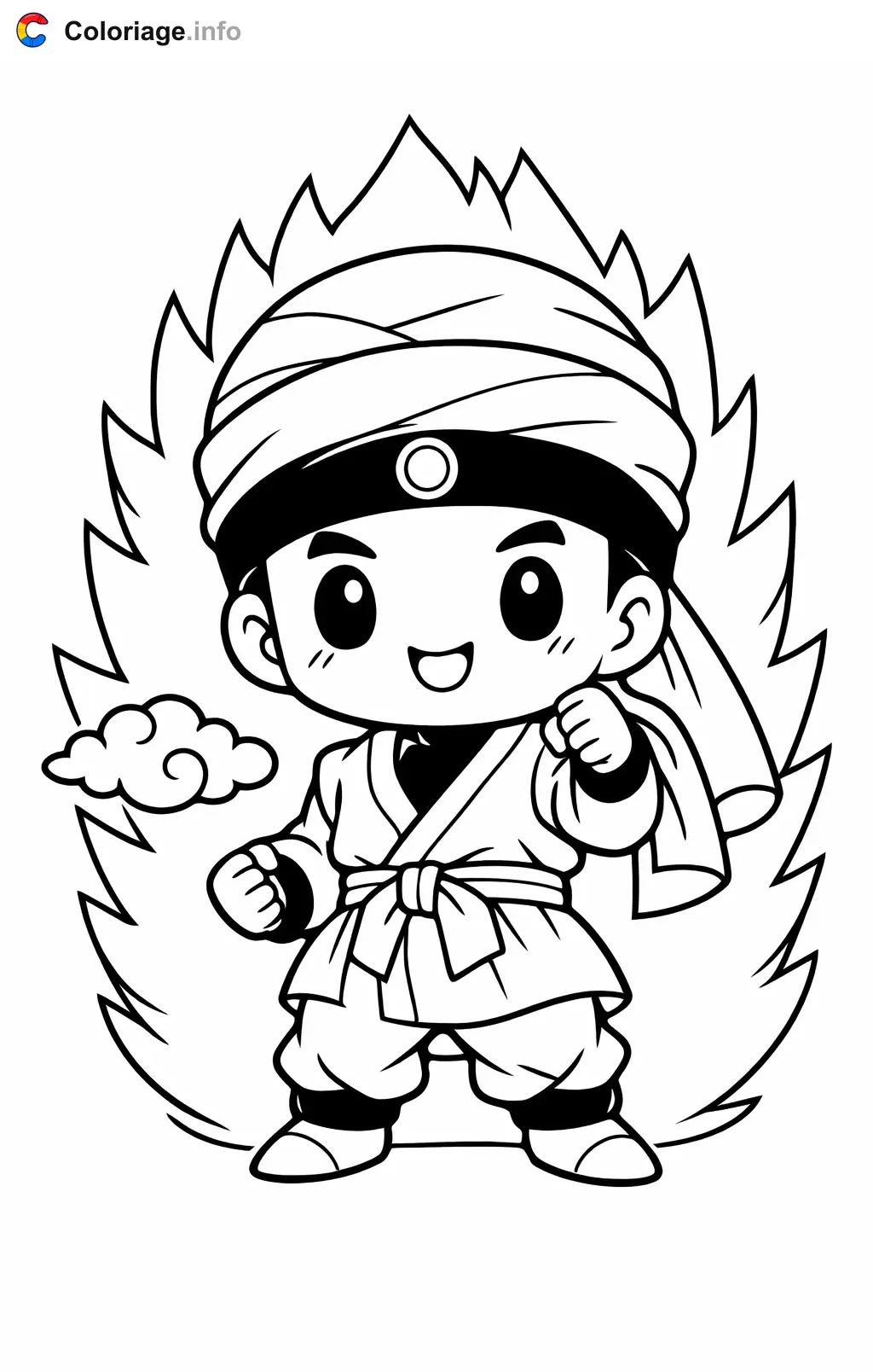 Coloriage Païkuhan dans Dragon Ball Z - Dragon Ball Z (DBZ) à imprimer