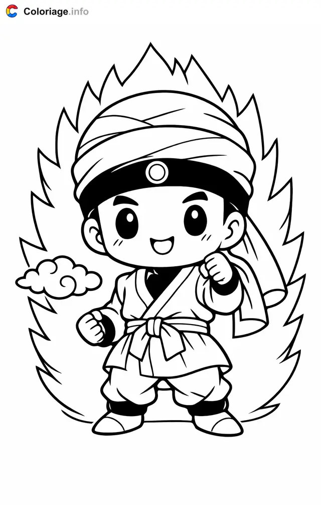 Coloriage Païkuhan dans Dragon Ball Z - Dragon Ball Z (DBZ) à imprimer