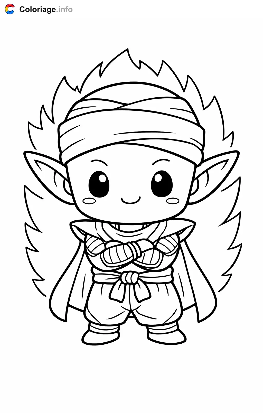 Coloriage Piccolo dans Dragon Ball Z - Dragon Ball Z (DBZ) à imprimer