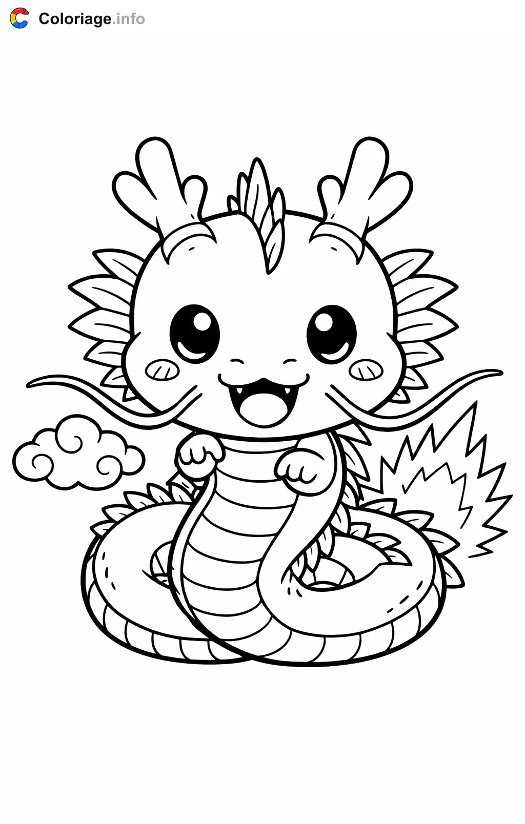 Coloriage Shenron dans Dragon Ball Z - Dragon Ball Z (DBZ) à imprimer