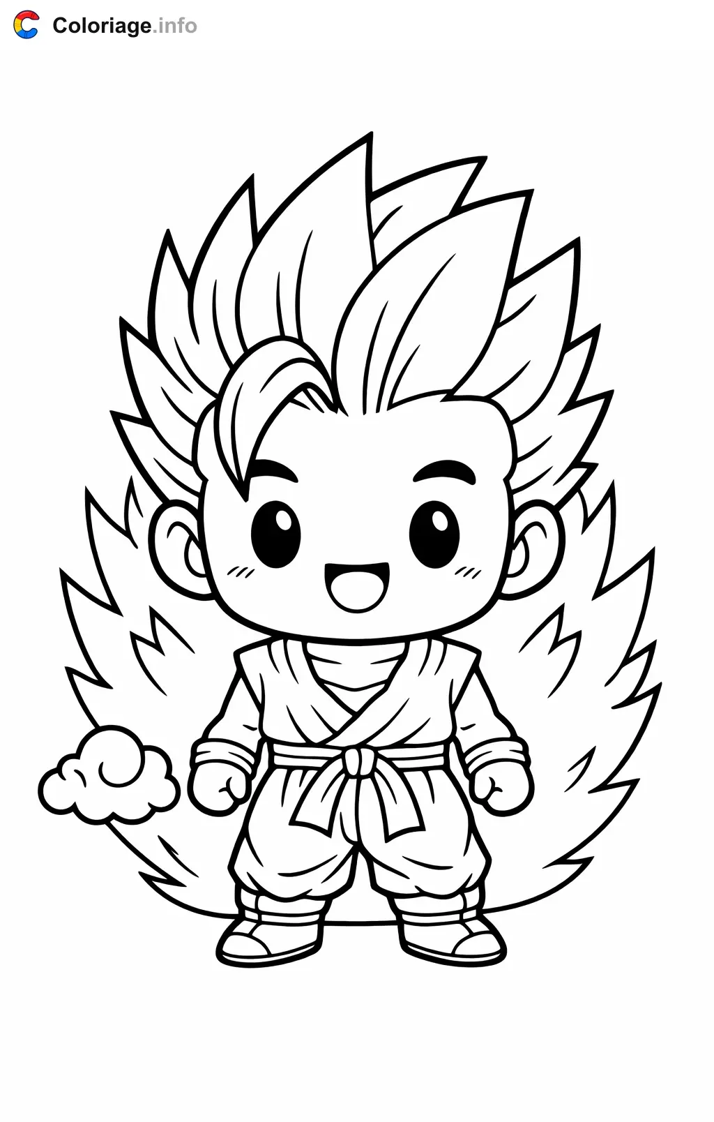 Coloriage Son Gohan dans Dragon Ball Z - Dragon Ball Z (DBZ) à imprimer