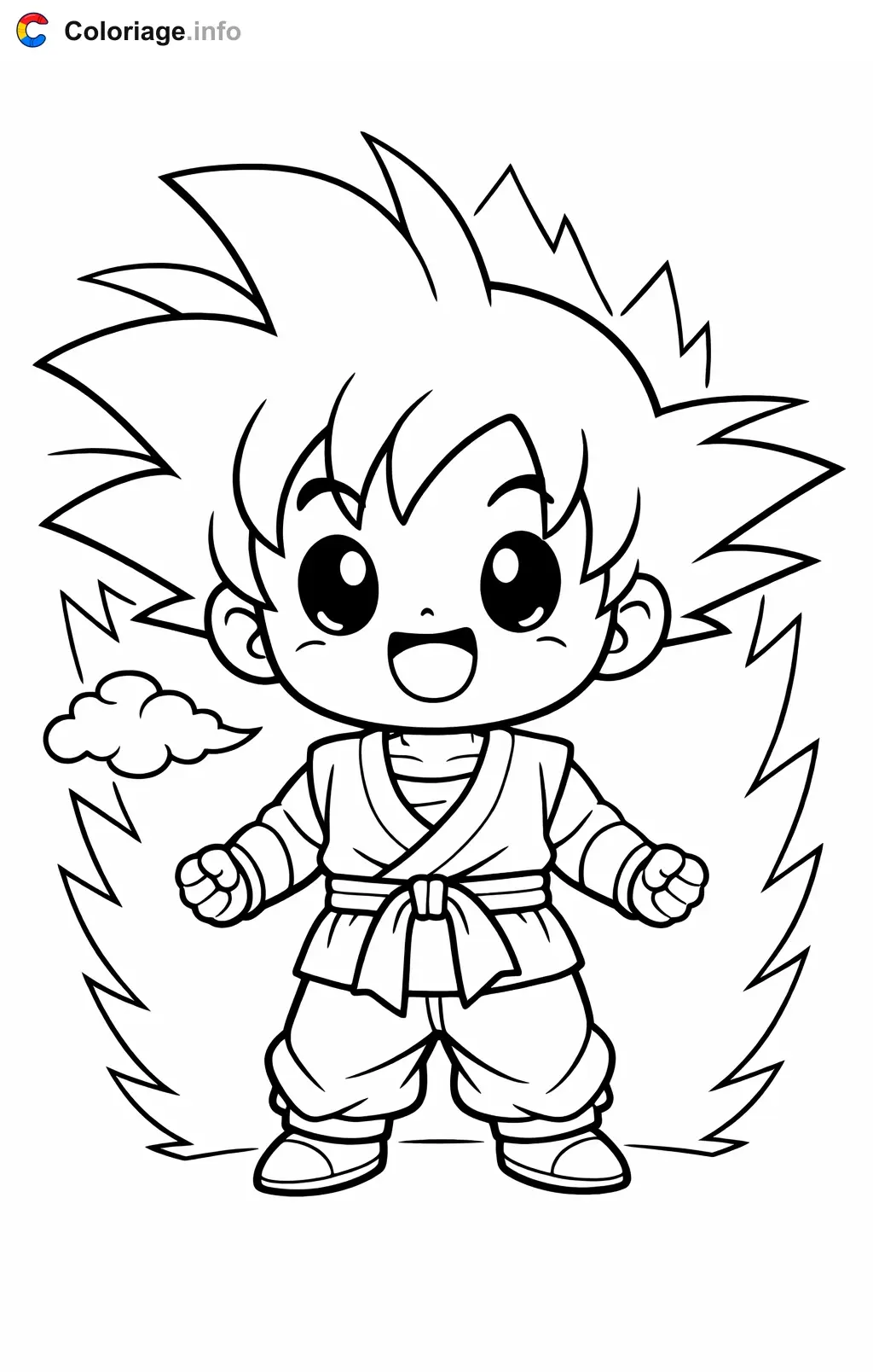 Coloriage Son Goten dans Dragon Ball Z - Dragon Ball Z (DBZ) à imprimer