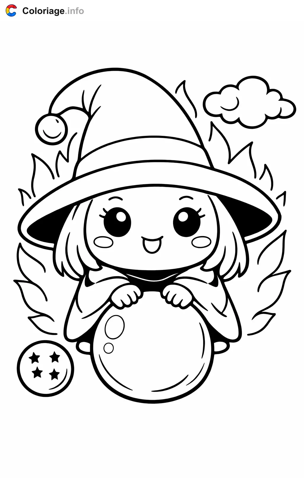 Coloriage Uranai Baba dans Dragon Ball Z - Dragon Ball Z (DBZ) à imprimer