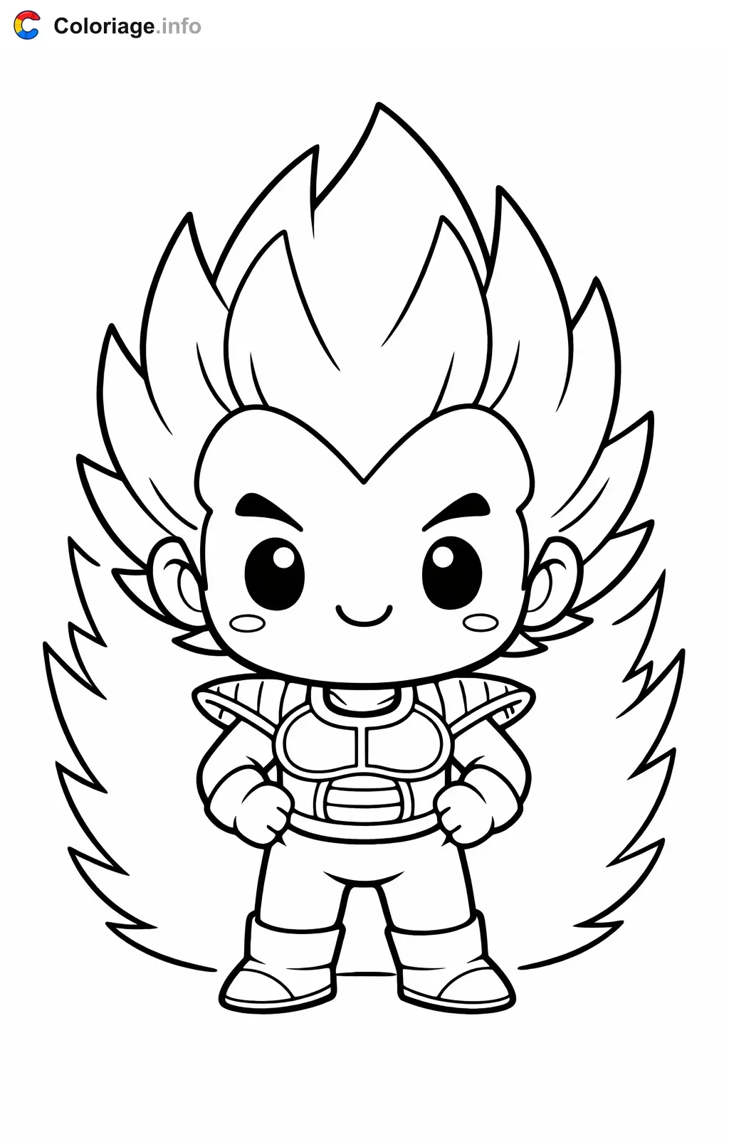 Coloriage Vegeta Ô dans Dragon Ball Z - Dragon Ball Z (DBZ) à imprimer