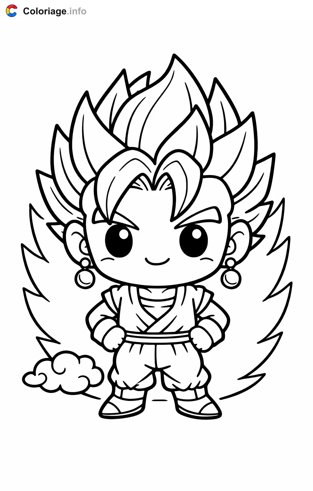 Coloriage Vegeto dans Dragon Ball Z - Dragon Ball Z (DBZ) à imprimer