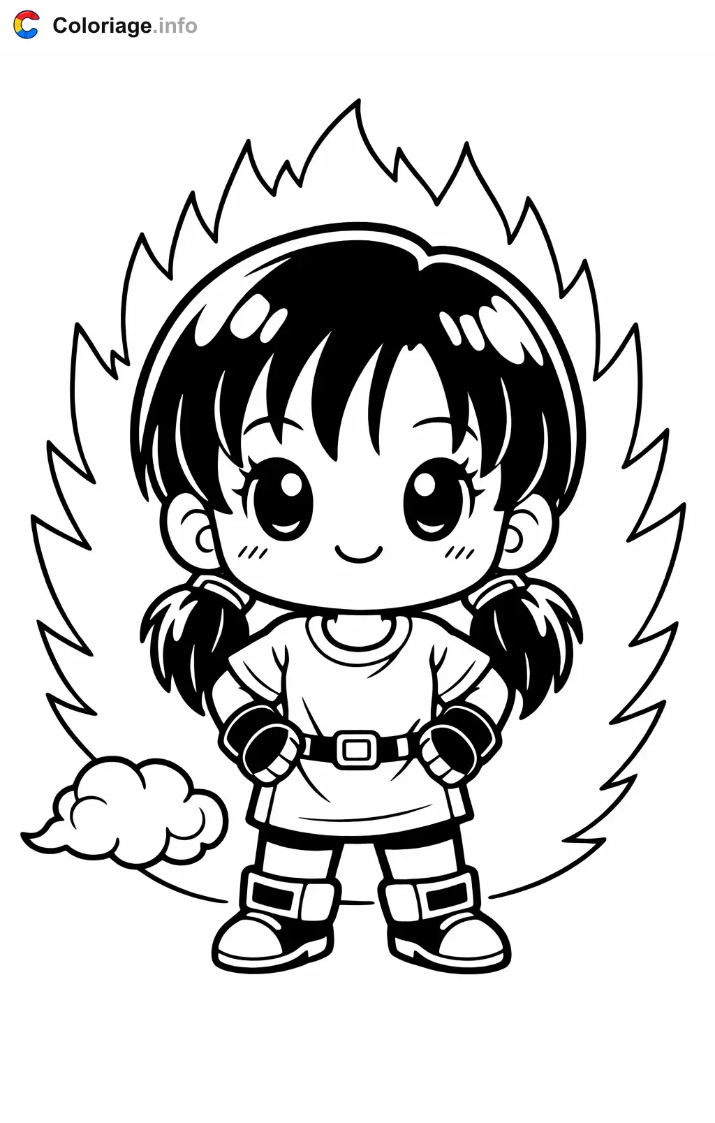 Coloriage Videl dans Dragon Ball Z - Dragon Ball Z (DBZ) à imprimer