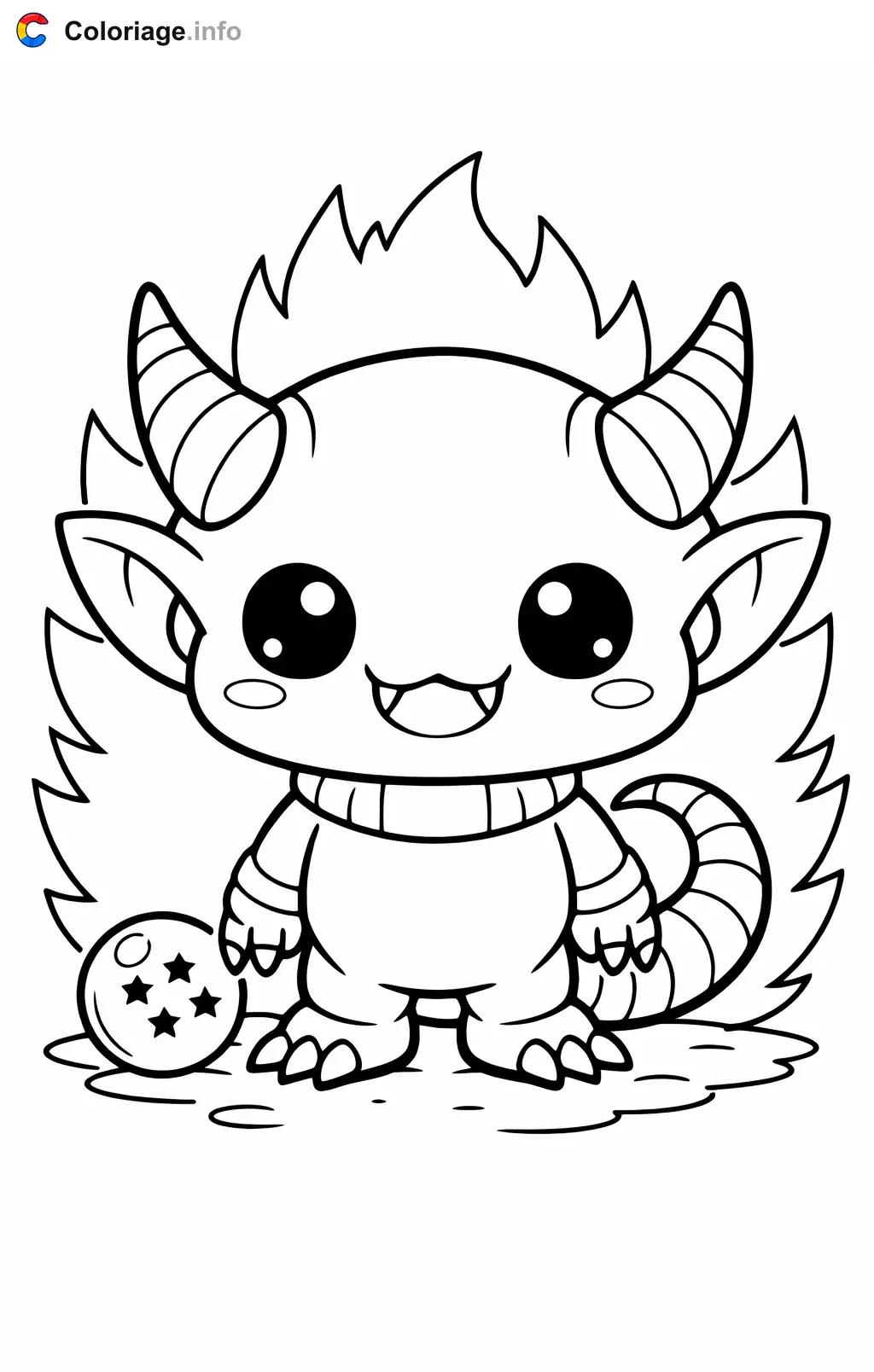 Coloriage Yakon dans Dragon Ball Z - Dragon Ball Z (DBZ) à imprimer