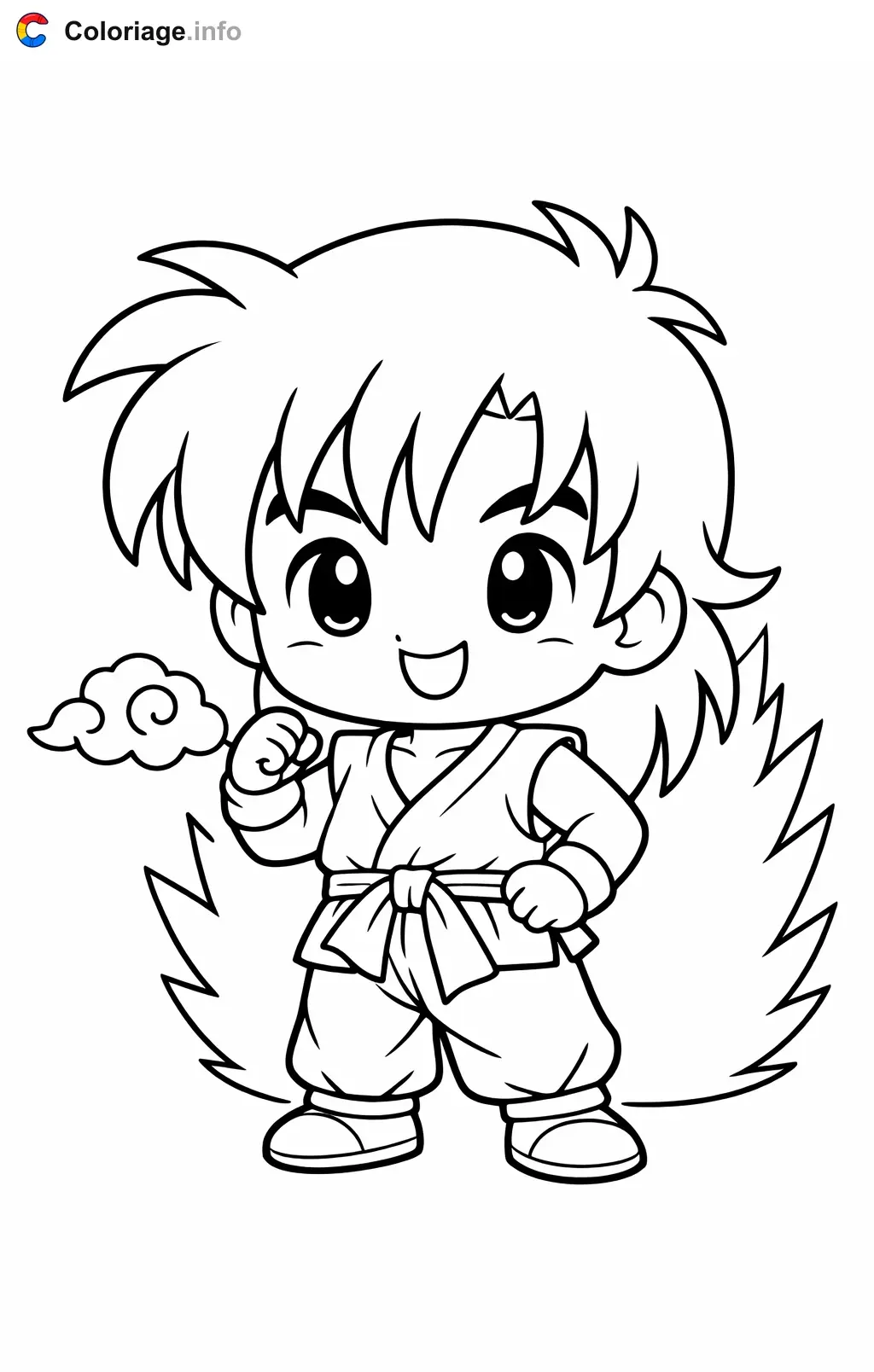 Coloriage Yamcha dans Dragon Ball Z - Dragon Ball Z (DBZ) à imprimer