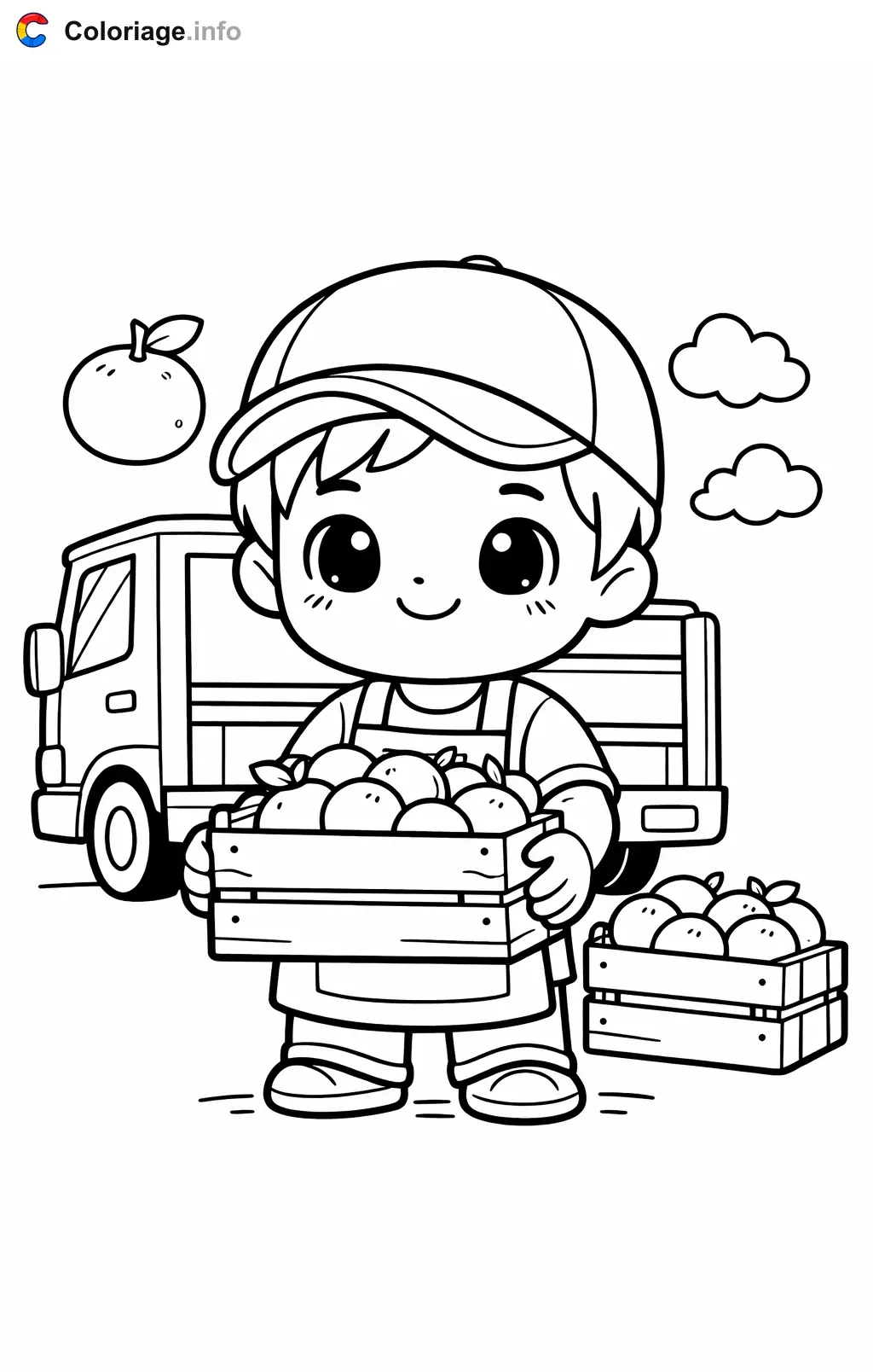 Grocery Store Unloading a Delivery coloring page to print