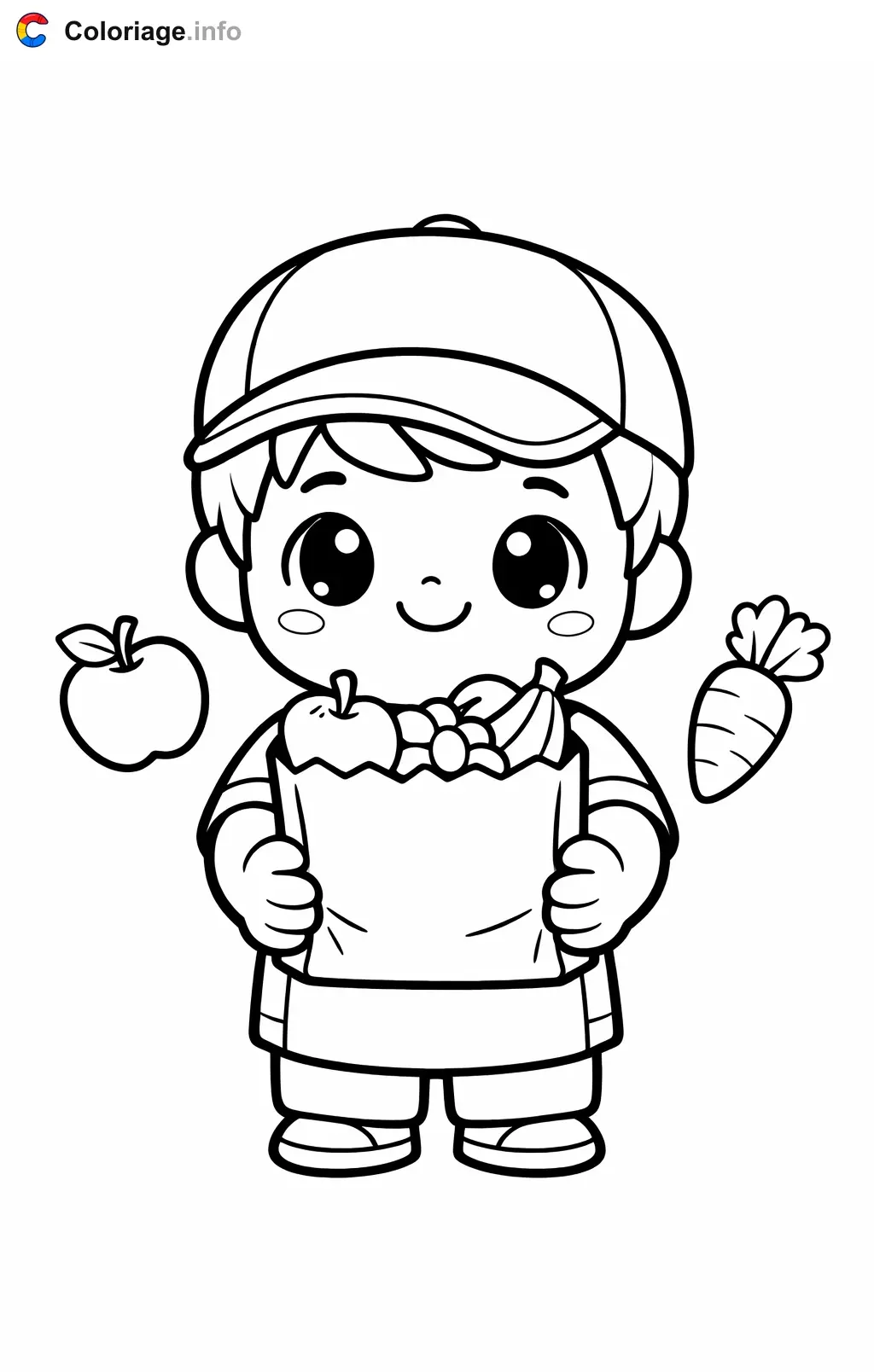 Grocery Store Clerk Helping a Customer coloring page to print