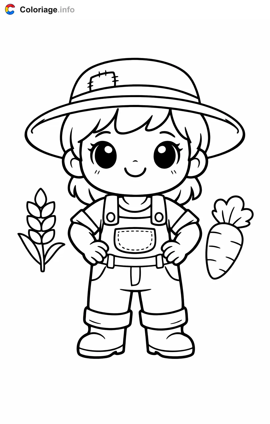 Farmer in Full Gear coloring page to print