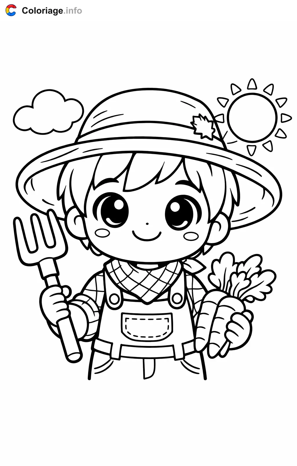 Farmer Portrait coloring page to print