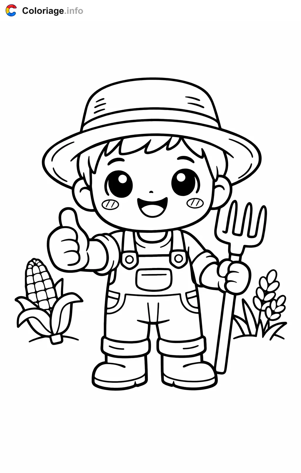Farmer Giving a Thumbs Up coloring page to print