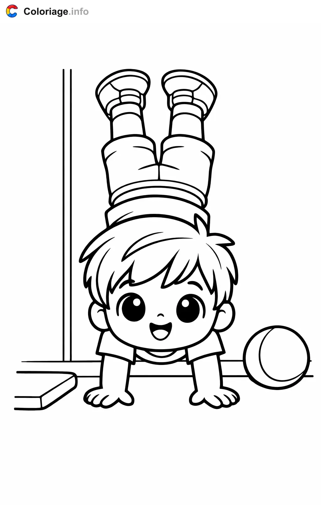 Coloriage Gymnastique appui tendu renversé - Gymnastique à imprimer