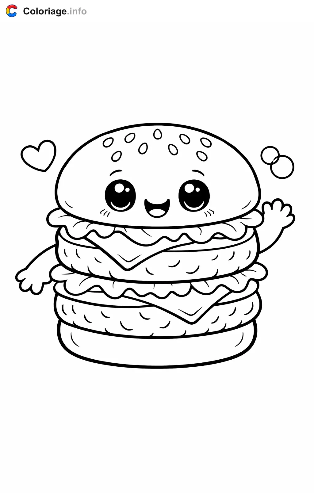 Coloriage Hamburger double étage - Hamburger à imprimer