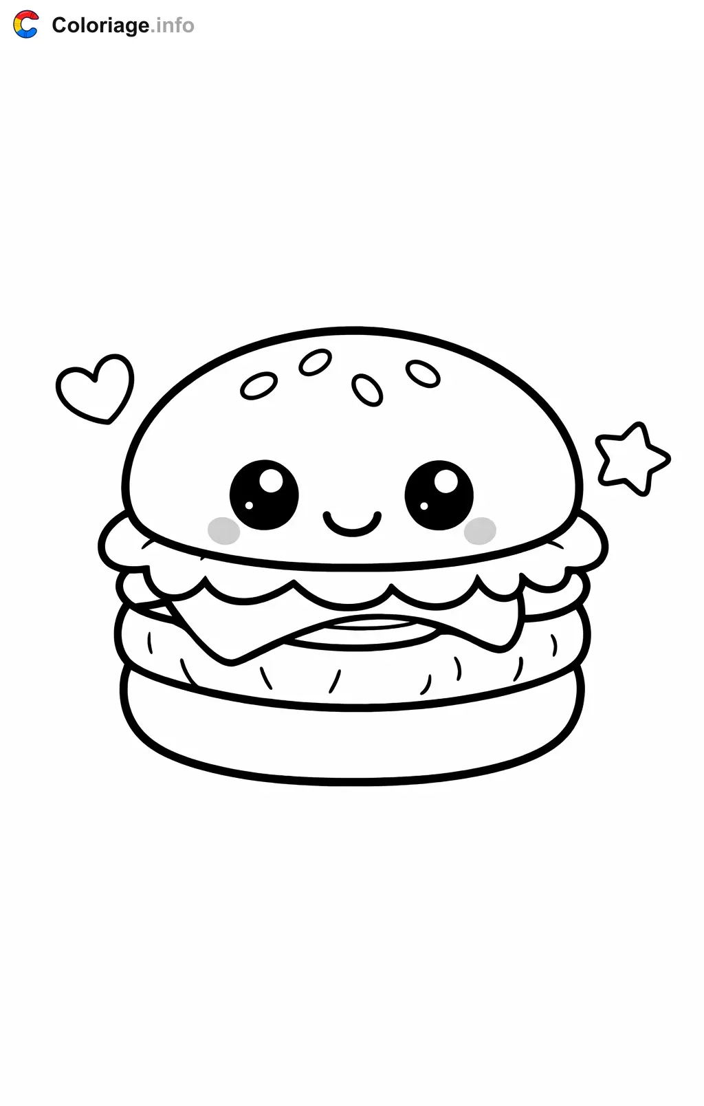 Coloriage Hamburger simple - Hamburger à imprimer