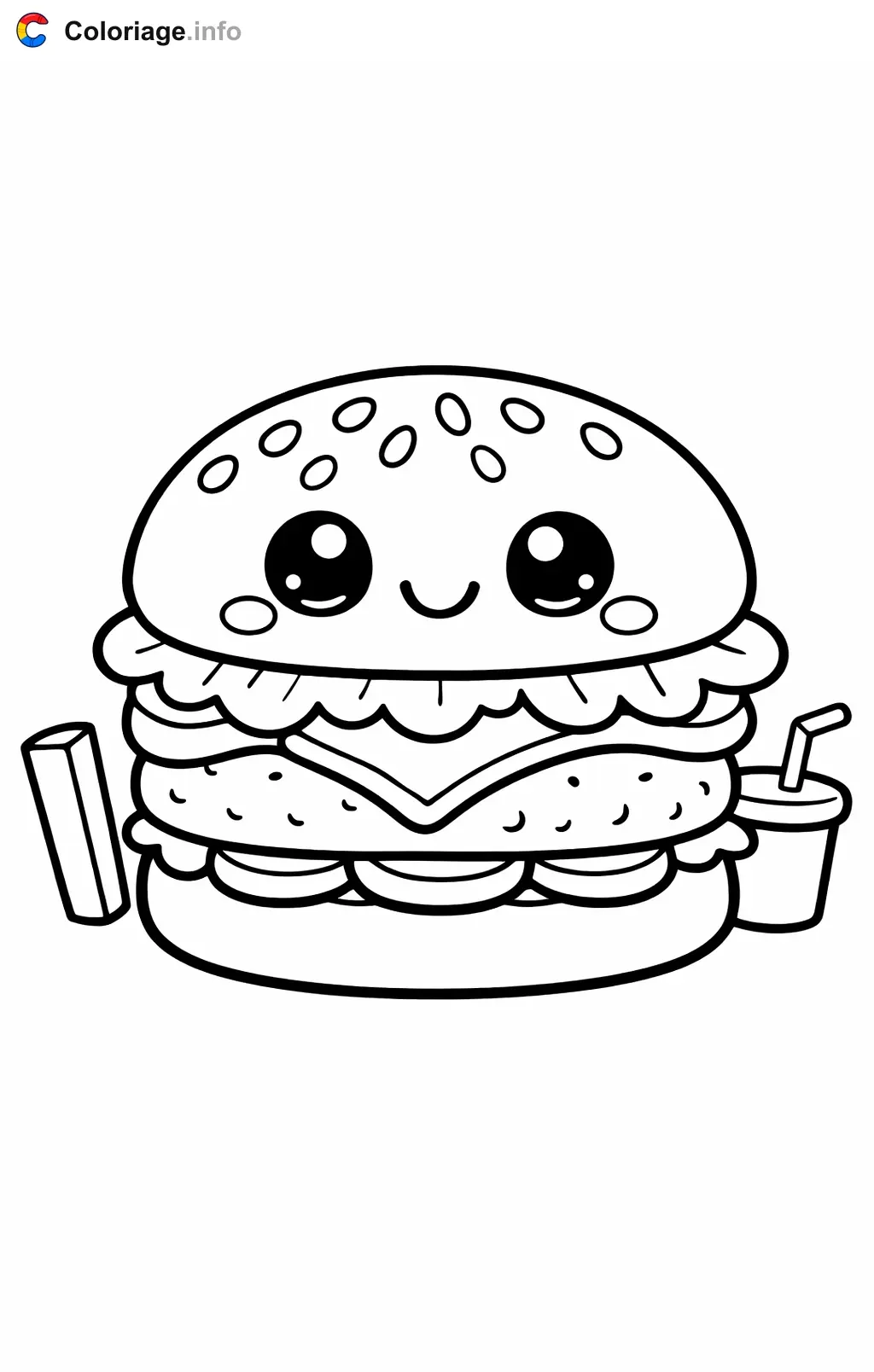 Coloriage Hamburger variante - Hamburger à imprimer