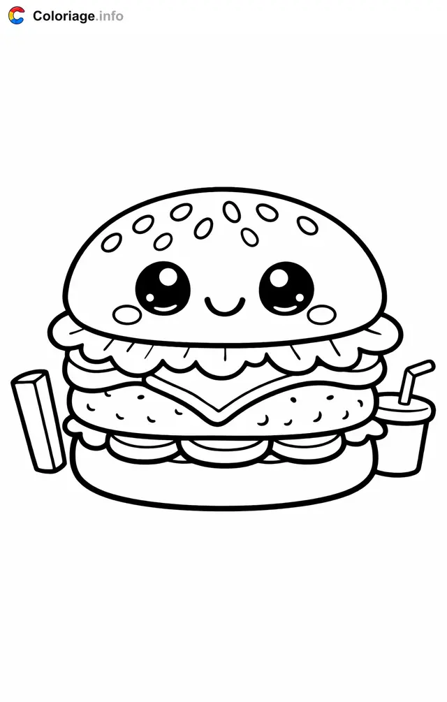 Coloriage Hamburger variante - Hamburger à imprimer
