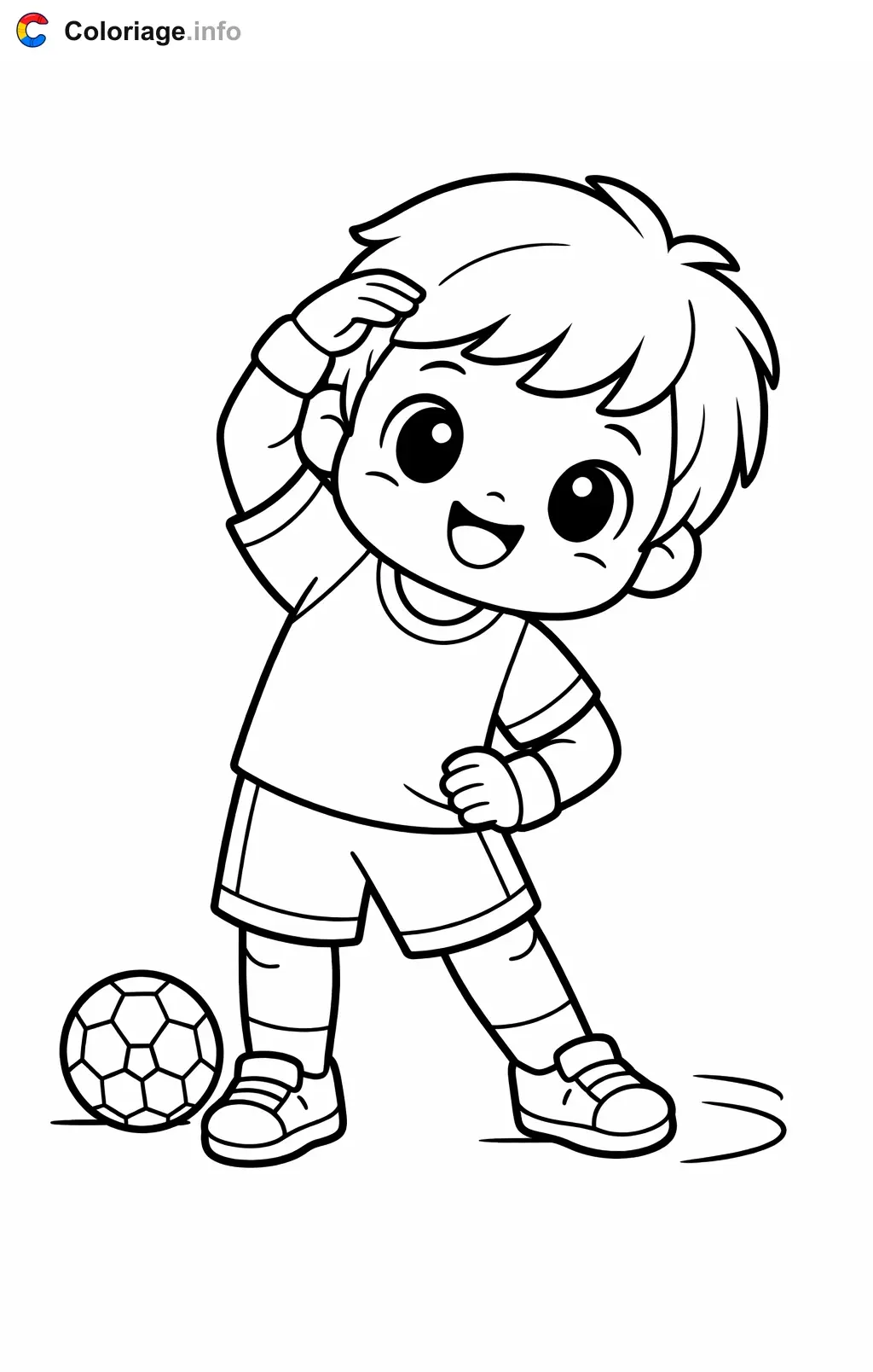 Coloriage Handball échauffement avant le match - Handball à imprimer