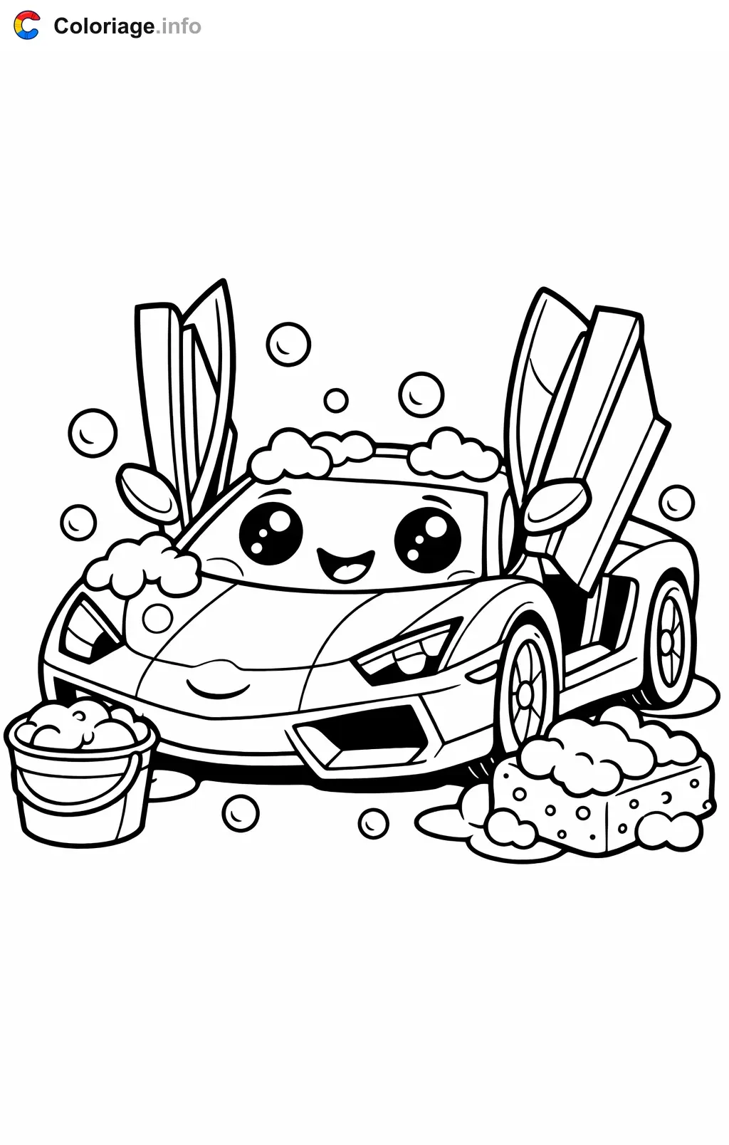 Coloriage Lamborghini en plein lavage - Lamborghini à imprimer