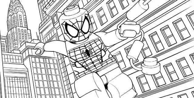 Ausmalbild Lego Marvel Spider-Man Ausmalbild für Jungen zum Ausdrucken