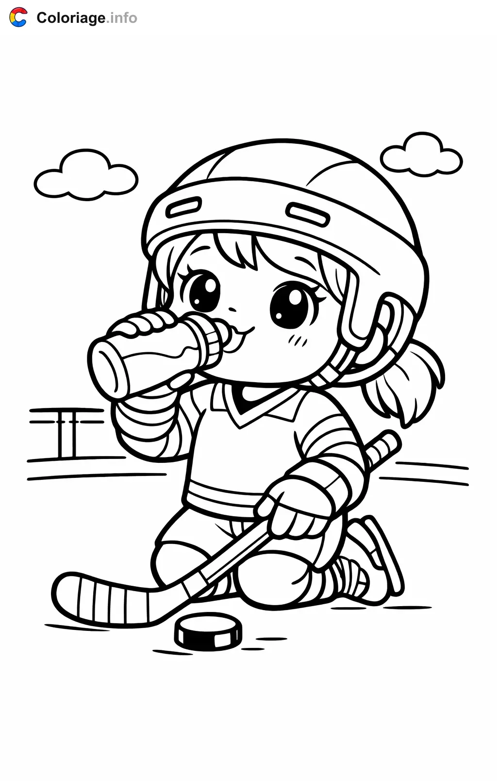 Coloriage Lnh qui boit de l'eau - Lnh à imprimer