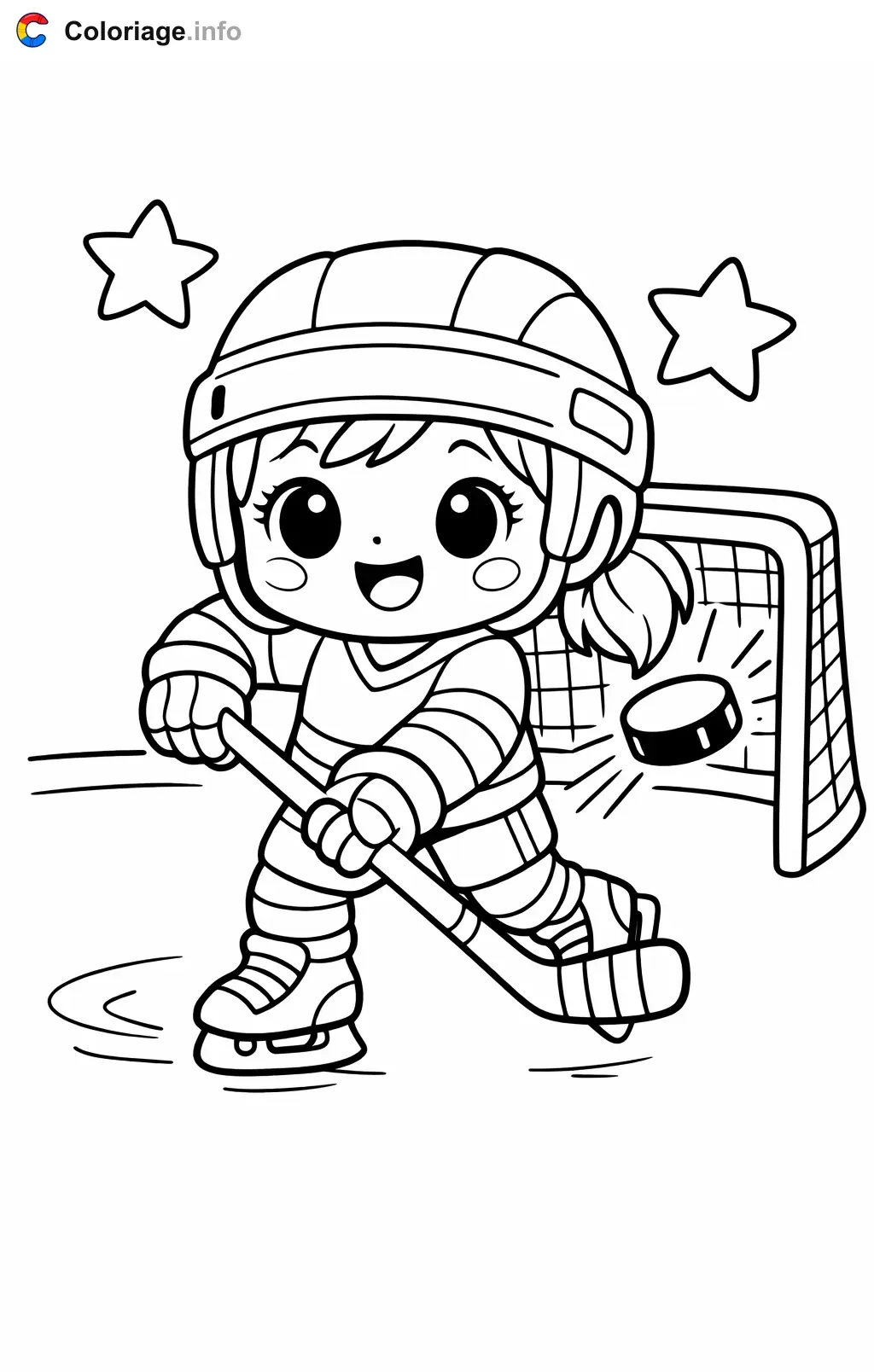 Coloriage Lnh qui marque un but - Lnh à imprimer