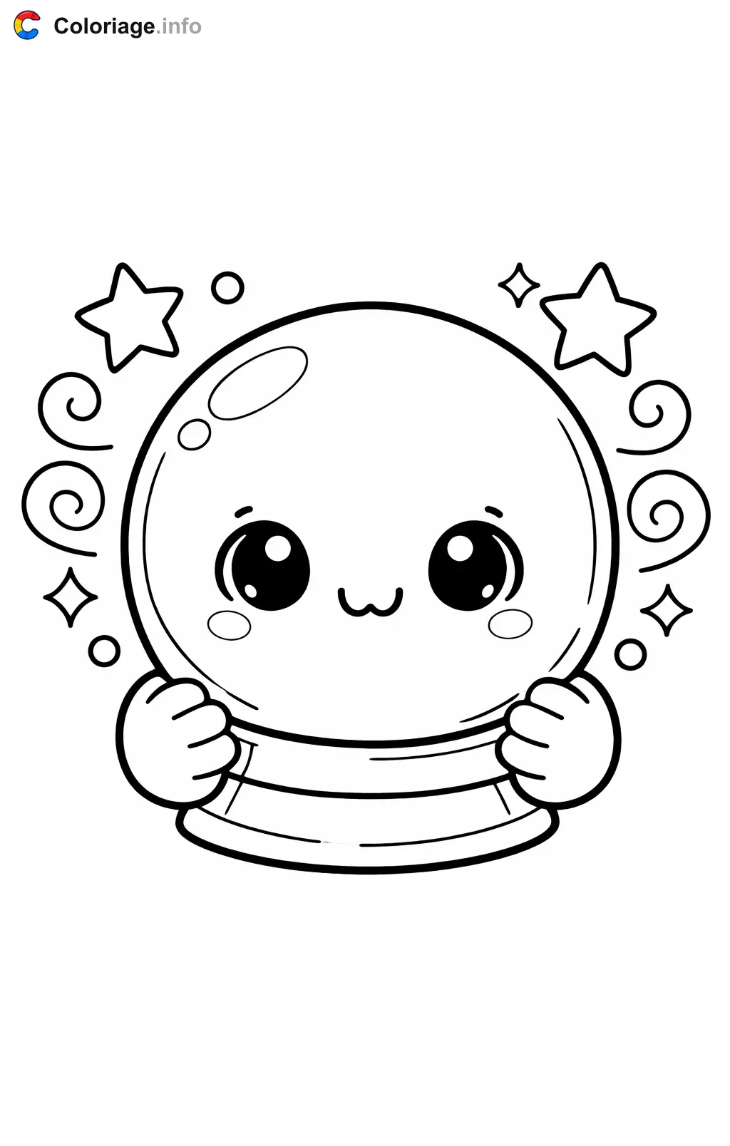 Disegno di Sfera di cristallo tra le mani – mistero e magia da stampare