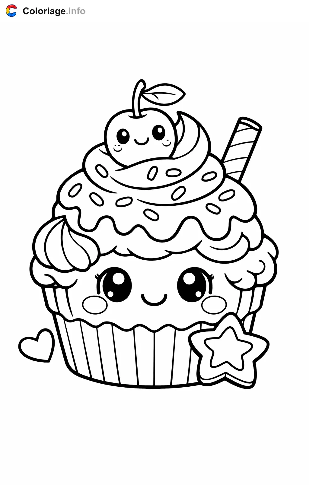 Coloriage Pâtisserie décorée - Pâtisserie à imprimer
