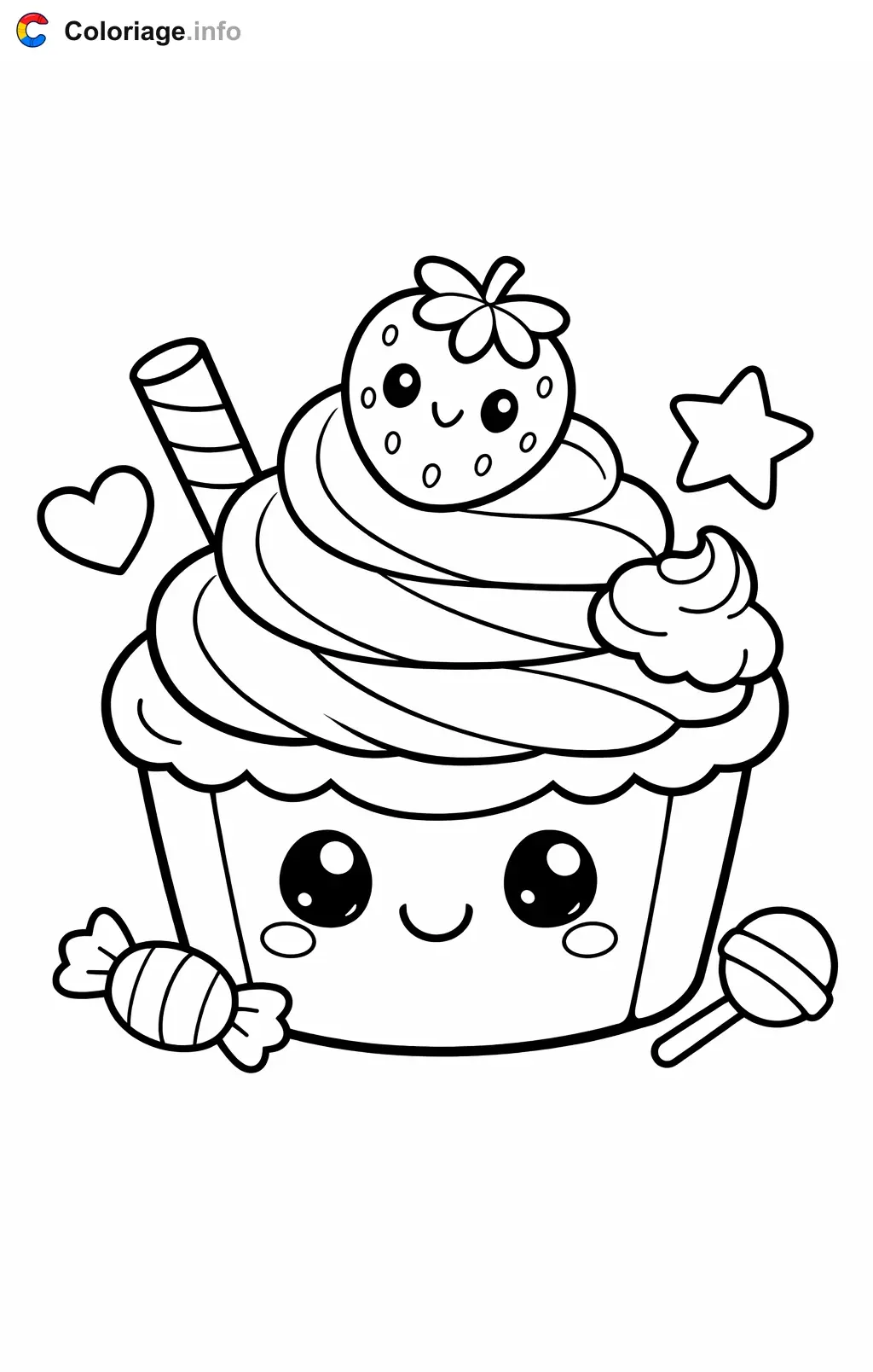 Coloriage Pâtisserie grand format - Pâtisserie à imprimer