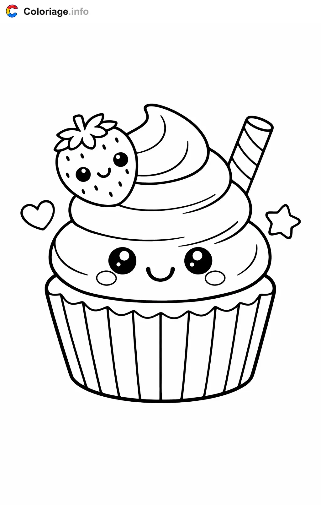 Coloriage Pâtisserie kawaii - Pâtisserie à imprimer