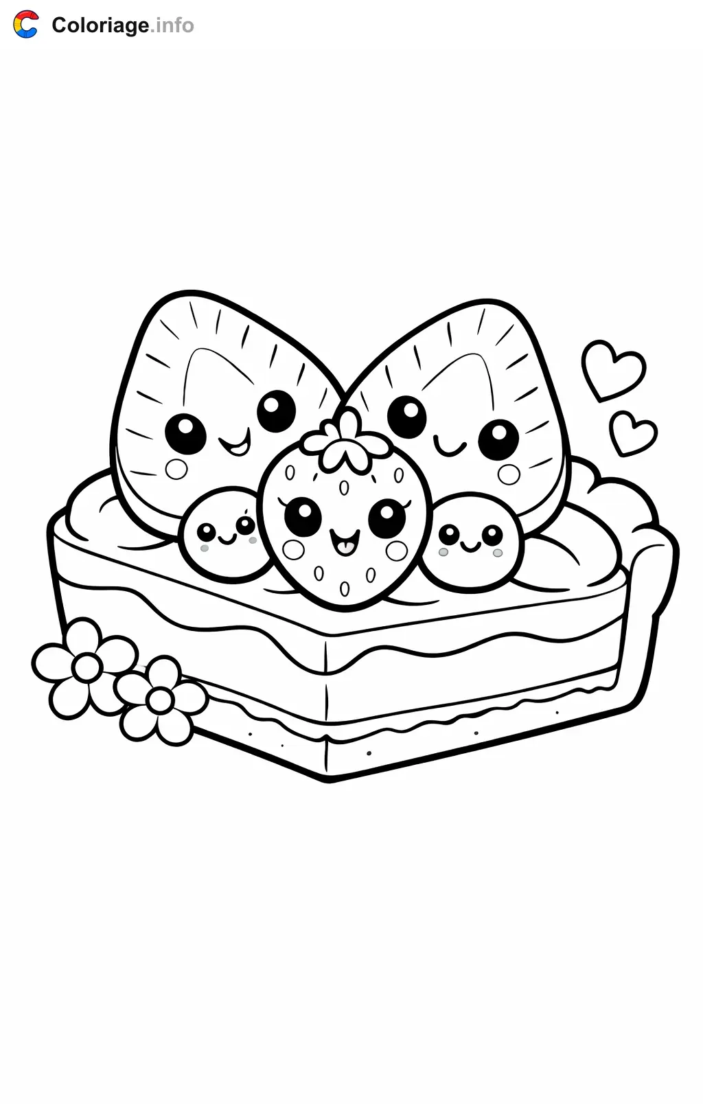 Coloriage Pâtisserie tarte aux fraises - Pâtisserie à imprimer