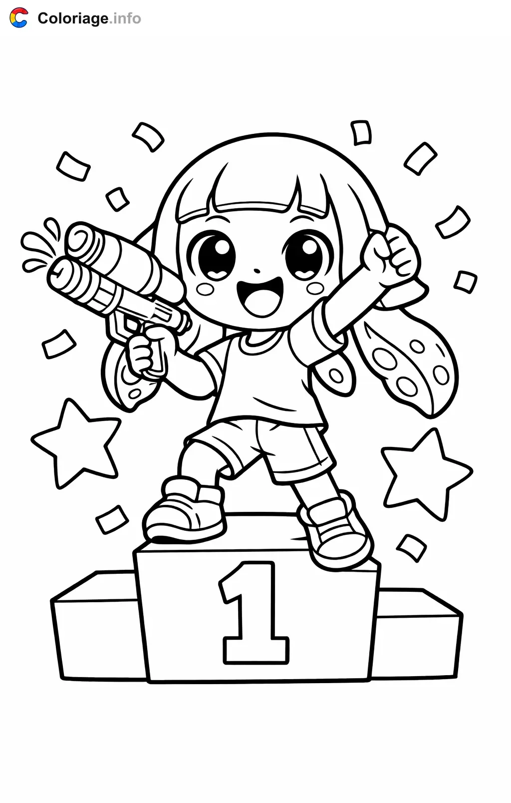 Coloriage Splatoon qui gagne la partie - Splatoon à imprimer