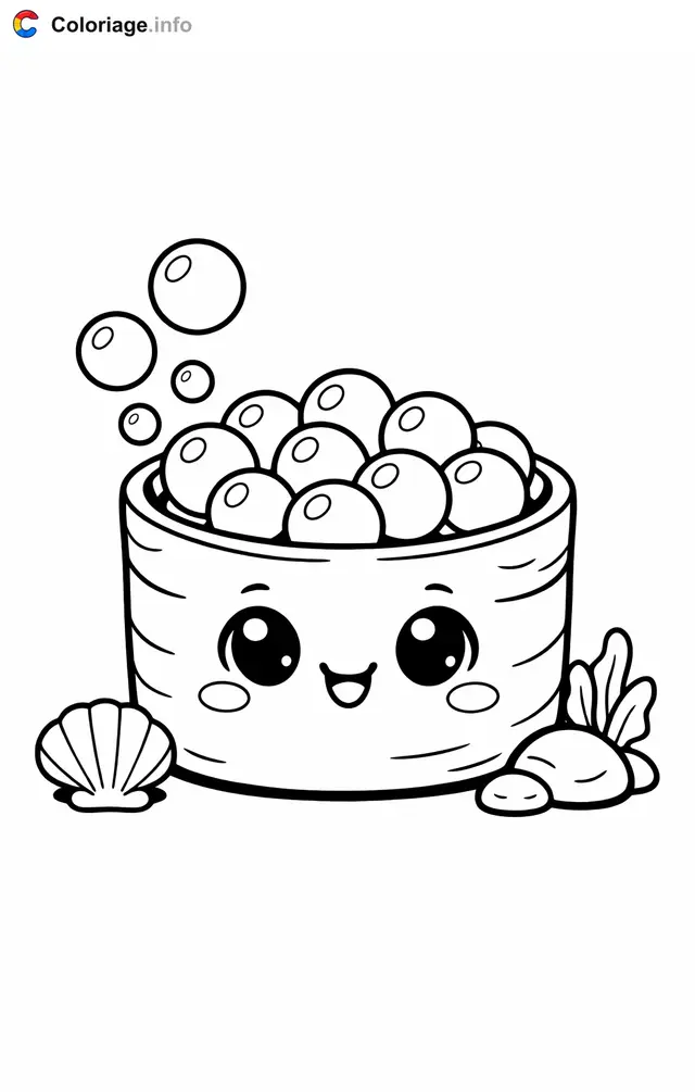 Gunkan Sushi Under the Sea coloring page to print