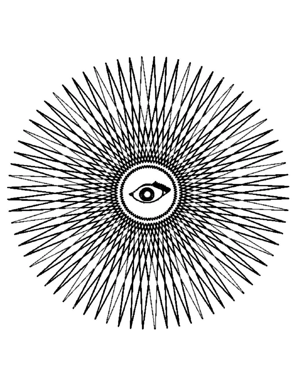 Coloriage Mandala difficile avec spirales et formes symétriques - Mandala à imprimer