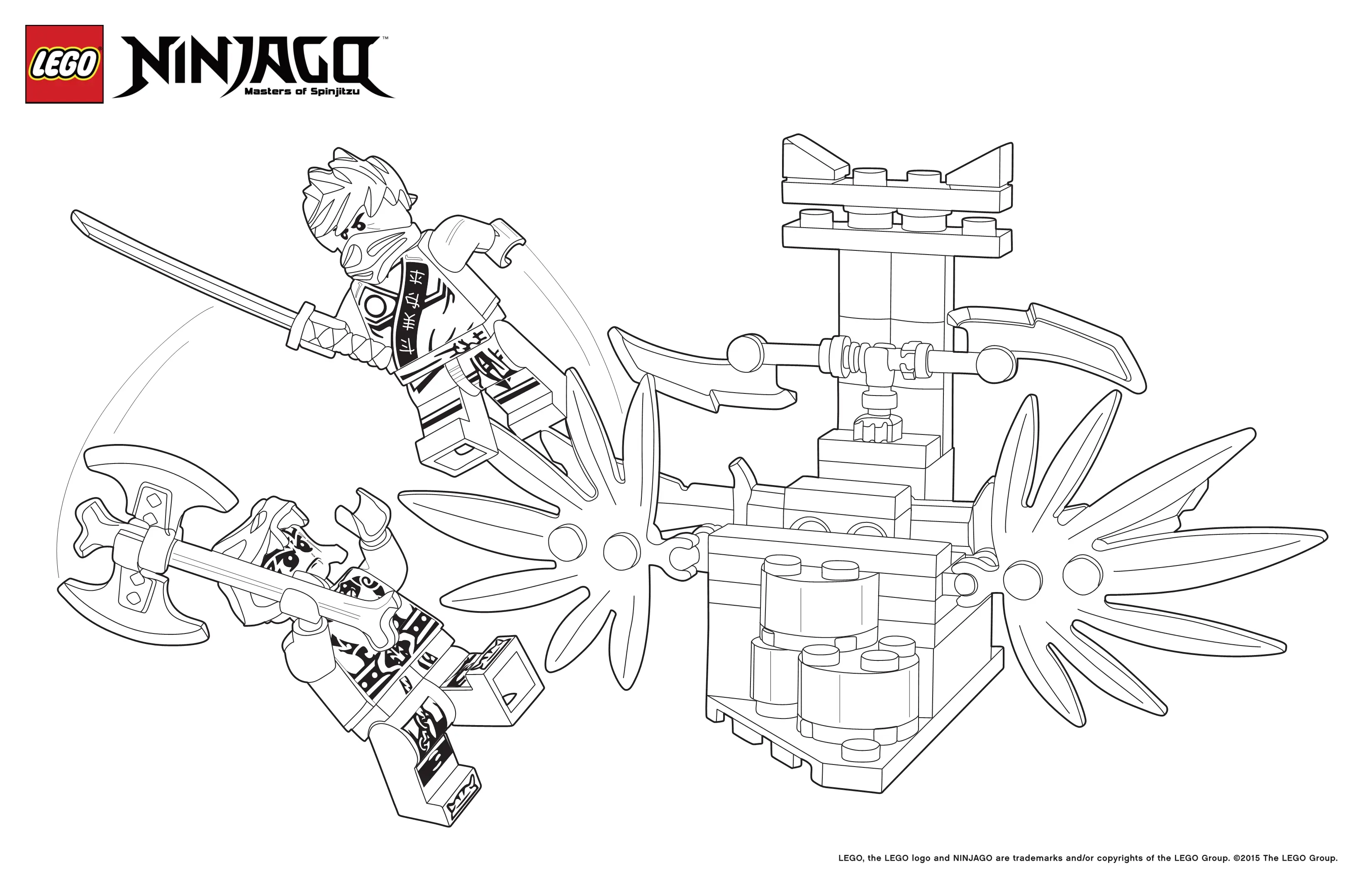 Coloriage Combat De Ninjas Lego - Ninjago à imprimer