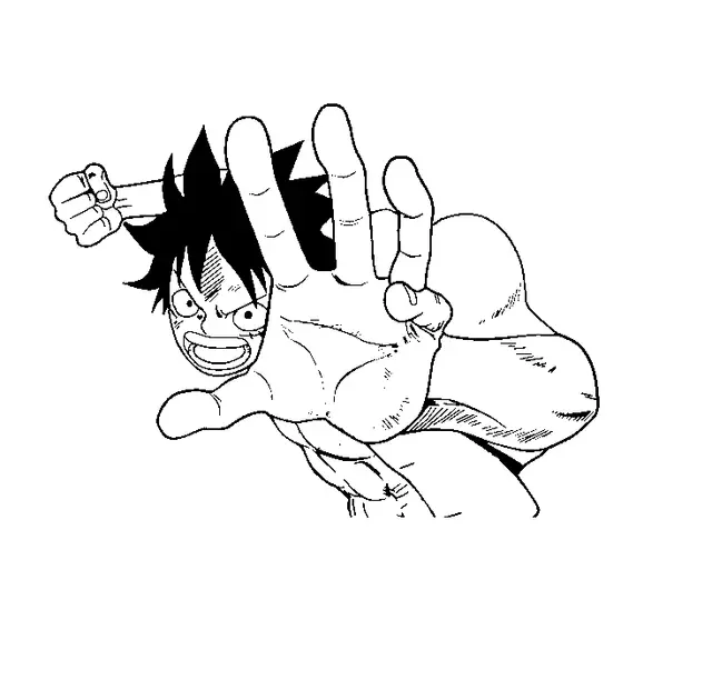 Coloriage Combat Luffy Onepiece - One piece à imprimer